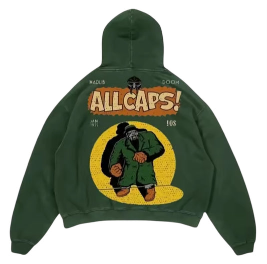 MF DOOM ALL CAPS GRAPHIC HOODIE