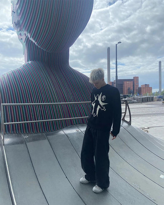 'SPACED OUT' GRAPHIC KNITTED SWEATER